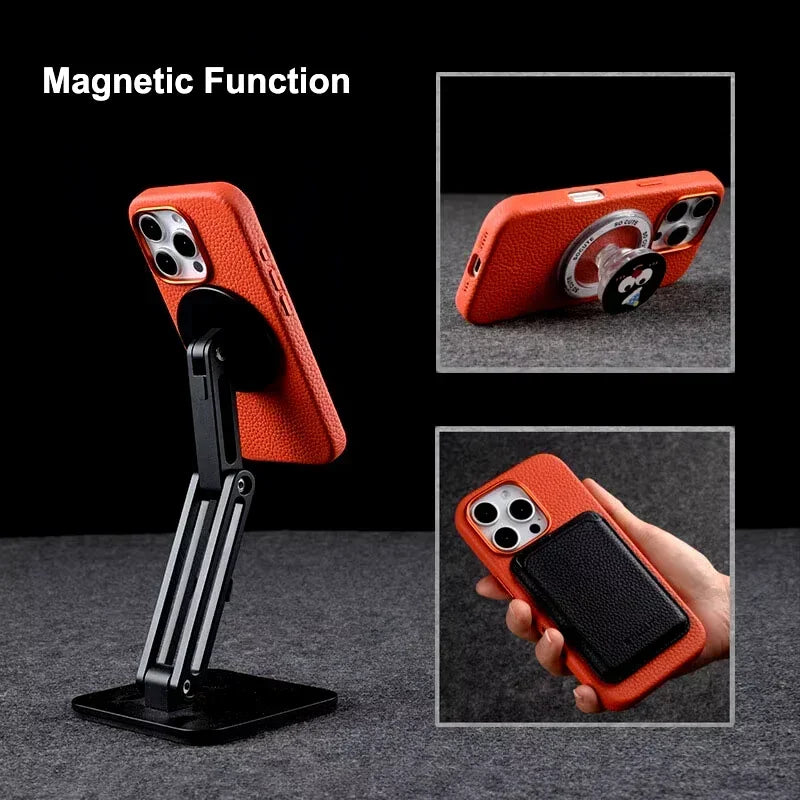 iPhone 16 Pro Max Melkco Origin Paris Premium Leather Magsafe Cover - Navy Blue - Tashqila iPhone 16 Pro Max Melkco Origin Paris Premium Leather Magsafe Cover - Navy Blue - Tashqila